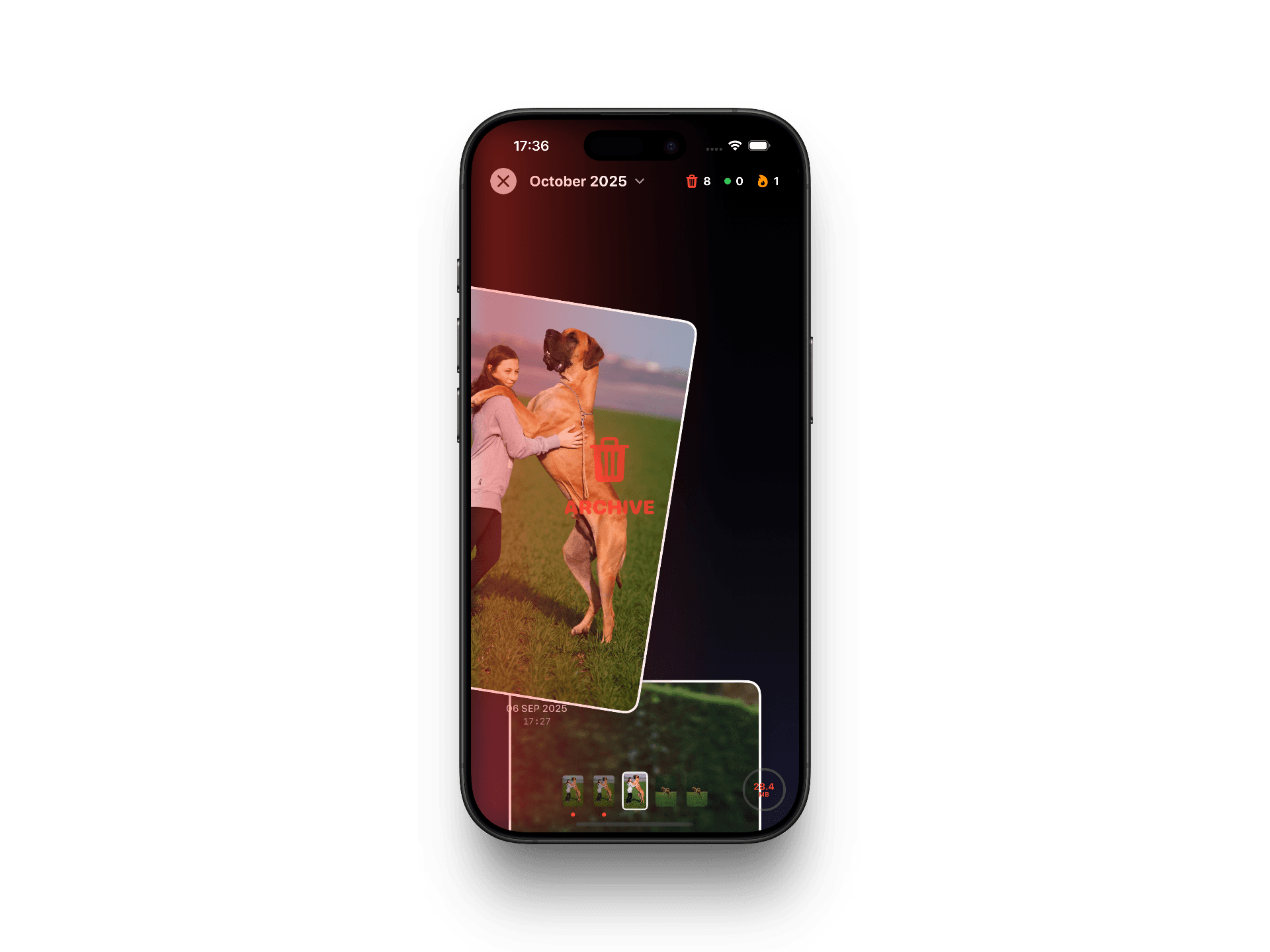 BANG app screenshot — Archive