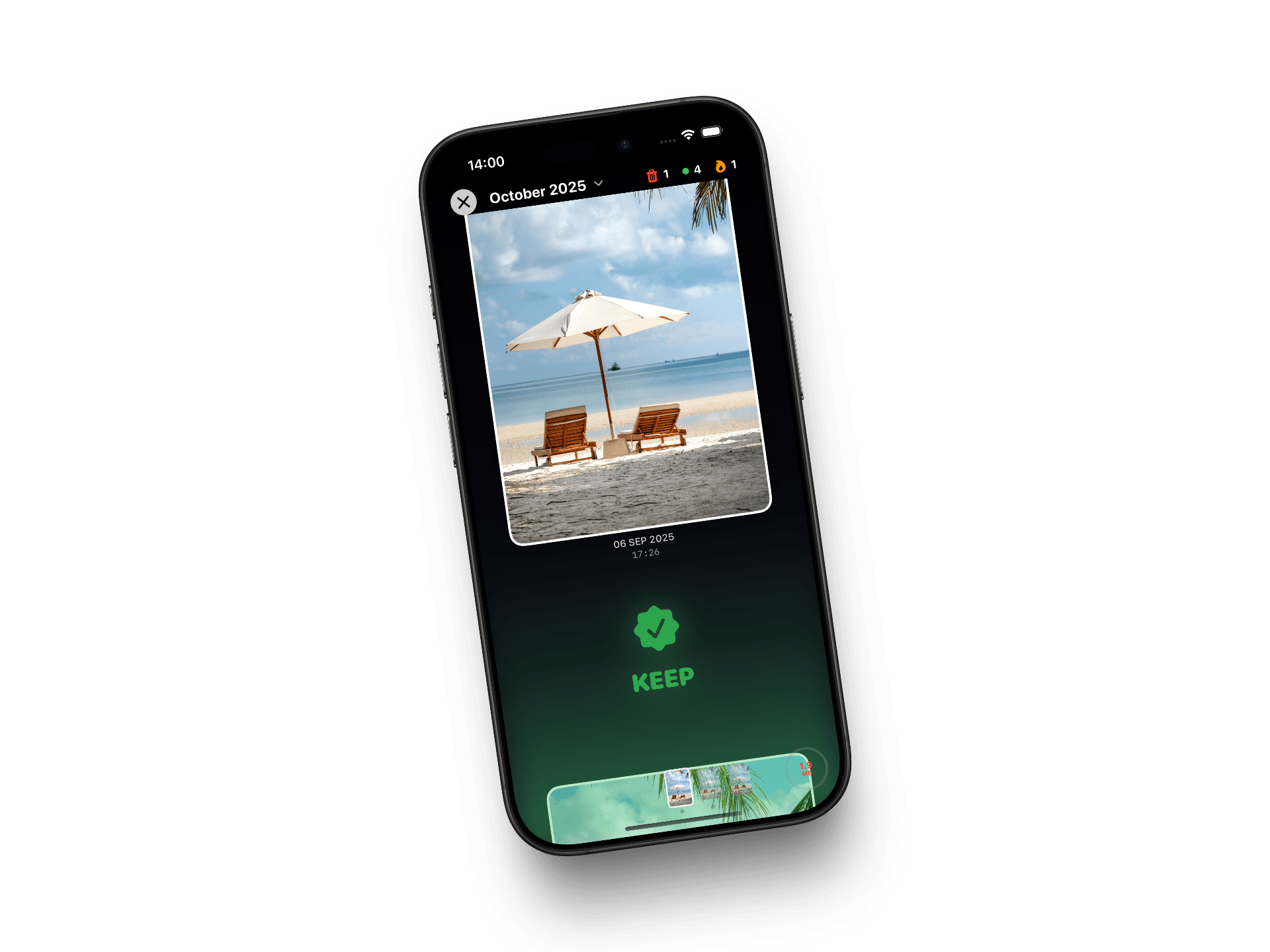 Keep action example on a beach photo